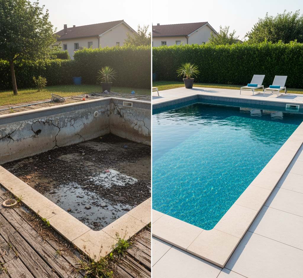 r&eacute;novation de piscine : avant/ apr&egrave;s
