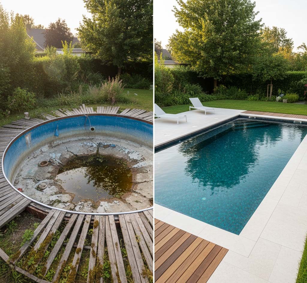 r&eacute;novation de piscine : avant/ apr&egrave;s